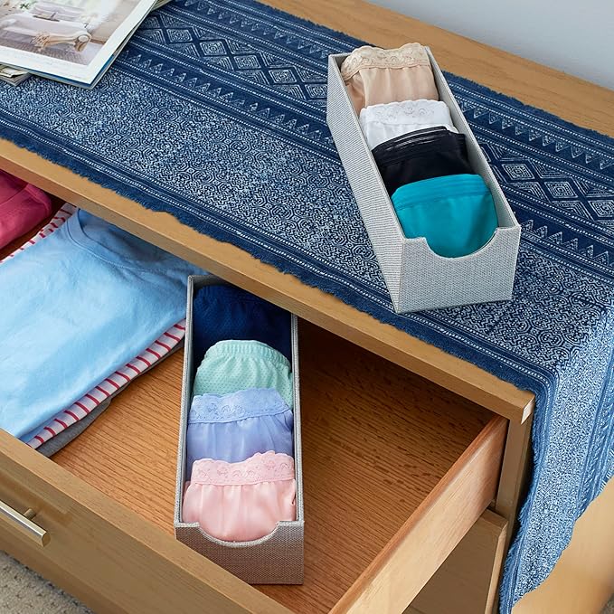 Household Essentials Narrow Organizer Tray 2 Pack, Gray, Silver