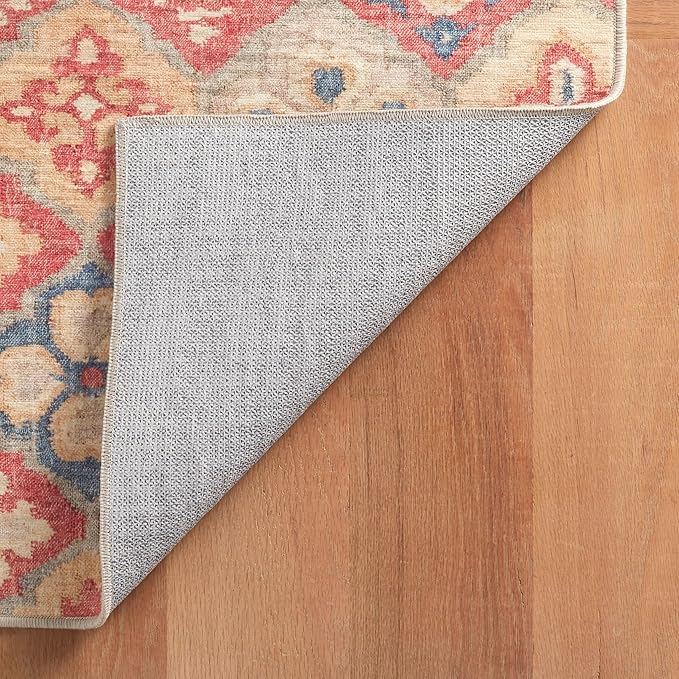 Dash & Albert Pali Multi Machine Washable Rug, 7.5 X 9.5 Feet, Multicolored/Oranges Geometric Pattern