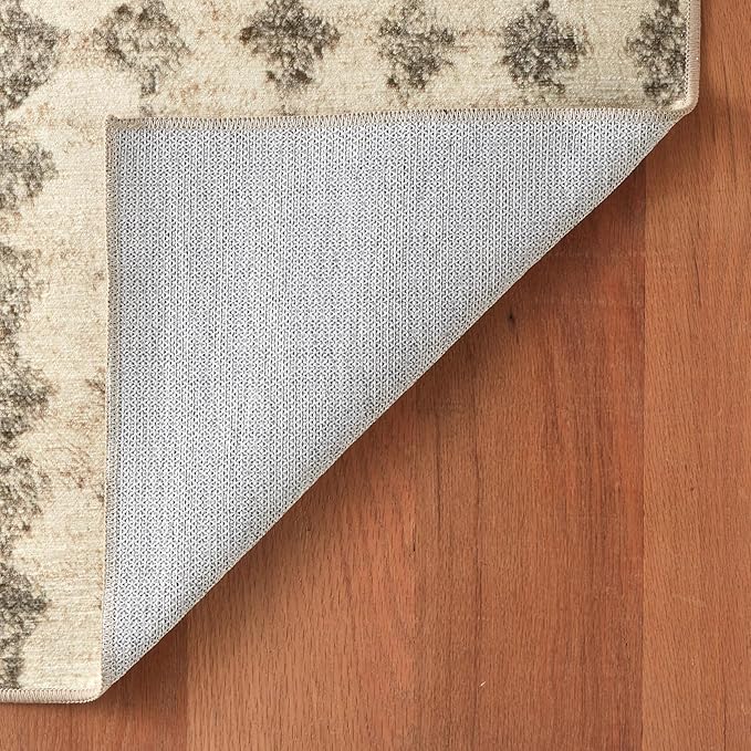 Dash & Albert Izzy Grey Machine Washable Rug, 7.5 X 9.5 Feet, Grey Graphic Pattern - Premium Luxury Hotel Quality Soft Breathable Hypoallergenic Machine Washable Easy Care All Season Comfortable