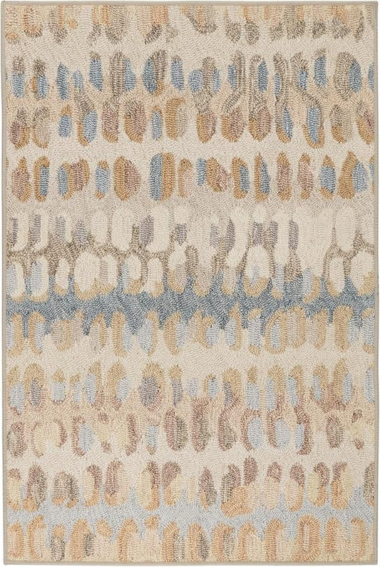 Dash & Albert Paint Chip Multi Machine Washable Rug, 9.5 X 13.5 Feet, Multicolored/Natural Geometric Pattern