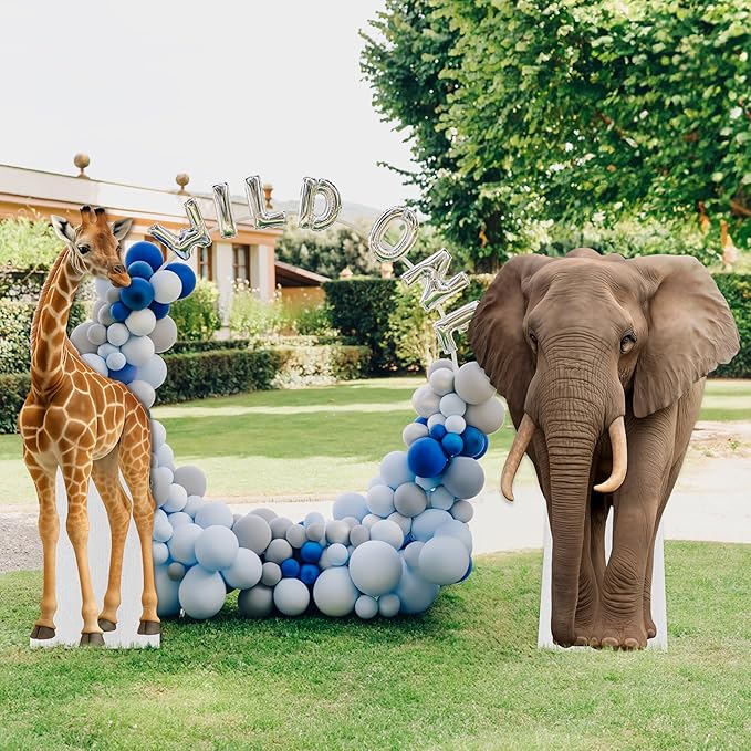 Elephant Life Size Standee - 6.6FT Freestanding Coroplast Cutouts | Safari Animal Standup Photo Booths, Jungle Party, Birthday & Halloween Decorations