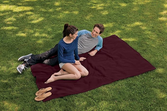 MV Sport Lightweight Sweatshirt Blanket Throw – Warm & Cozy, Breathable Oversized Fleece Knit, Couch, Bed, Travel, Cold Nights, and Outdoors – Soft Light Weight Blanket 54" x 84" Maroon