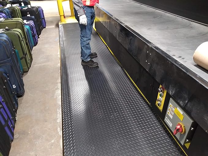 Rhino Mats, American Classic Diamond Anti-Fatigue Mats, Industrial Ergonomic Comfort Standing Mat for Work, Home, Garage, Office, Kitchen or Anywhere (Black 9/16" Thick, 2 FT. x 19 FT.)