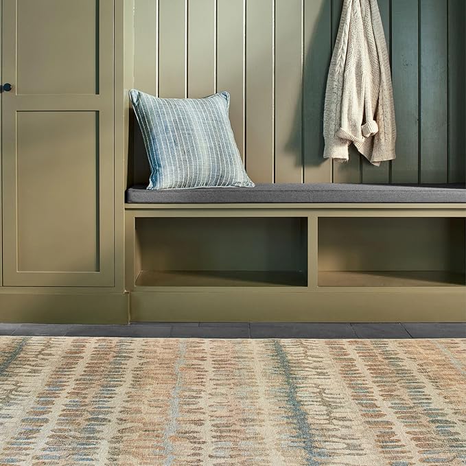 Dash and Albert Paint Chip Machine Washable Area Rug - 3' x 5' Natural - Geometric Accent Rug - Anti-Slip Backing, Lightweight, Machine Washable, High Traffic Areas Kitchen, Mudroom, Laundry Room