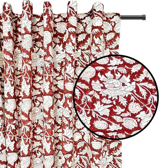 ATOSII Cotton Curtains (Meraki Red, 1 Panel - W 60" X L 108")