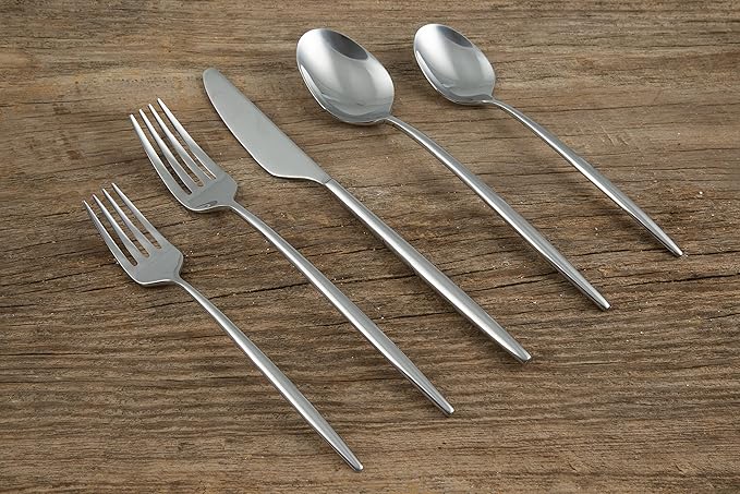Cambridge Silversmiths Gaze Mirror 20 Piece Flatware Set, Service for 4, silver
