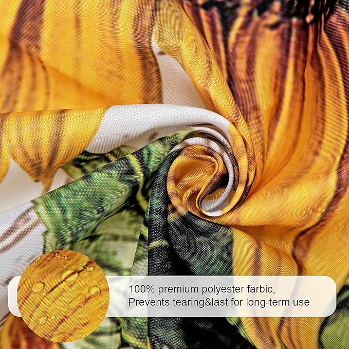 Domoku Sunflower Shower Curtain Farmhouse Rustic Shower Curtain Floral Spring Country Bathroom Curtains Set Waterproof Fabric with 12 Hooks (72 * 72inch/180cm*180cm)