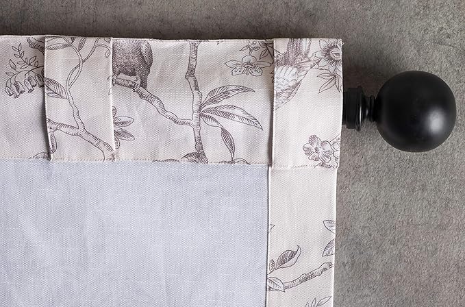 Maison d' Hermine Curtains for living room 100% Cotton 84 inch length One Panel Light Filtering Toile Curtains for Bedroom Windows with rod and loop Pockets Drapes (Jouy Paradise Beige, 50"W x 84"L)