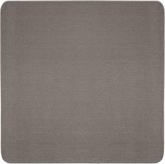 House, Home and More Skid-Resistant Carpet Indoor Area Rug Floor Mat - Gray - 4 Ft X 4 Ft - Non Slip Rubber Backing, Stain Resistant, Dog Friendly, Living Room Bedroom Kitchen Entryway