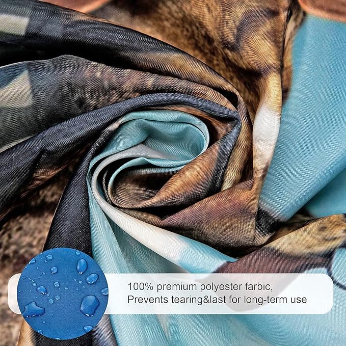 Domoku Cat Shower Curtain Cute Funny Cowboy Cat Riding Horse in The Desert Bathroom Shower Curtains Polyester Fabric Waterproof with 12Hooks 72 * 84inch/180cm*210cm