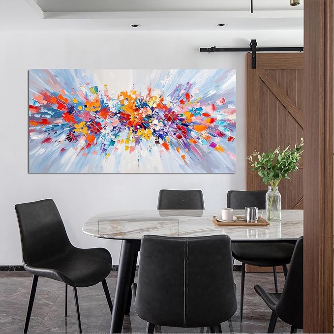 Abstrcat Canvas Wall Art Decor Wall Art Pictures for Living Room Modern Colorful Wall Art Prints Abstrcat Canvas Art Wall Decor Flower Wall Art Decorations Artwork for Walls Home Office Decor 20" X40"