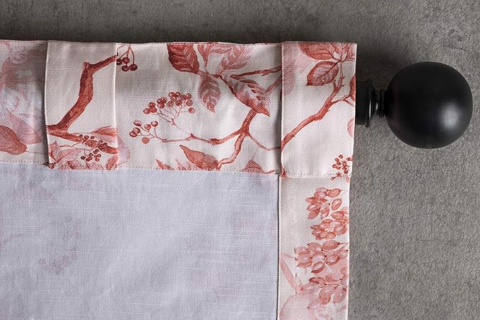 Maison d' Hermine Curtains for Living Room 100% Cotton 96 inch Length One Panel Light Filtering Curtains for Bedroom Windows with Rod and Loop Pockets Drapes (Equinoxe Terracotta, 50" W x 96" L)