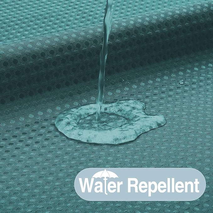 No Hook Shower Curtain with Snap in Fabric Liner, Waffle Weave Heavy Duty Thick Shower Curtains with Mesh Top Window, Hotel Style Waterproof Bathroom Curtain Set, 72 x 75 Inch, Seaweed Green