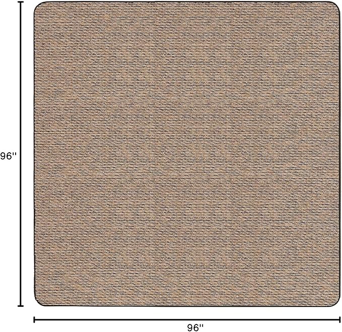 House, Home and More Skid-Resistant Carpet Indoor Area Rug Floor Mat - Black Ripple - 8 Ft X 8 Ft - Non Slip Rubber Backing, Stain Resistant, Dog Friendly, Living Room Bedroom Kitchen Entryway