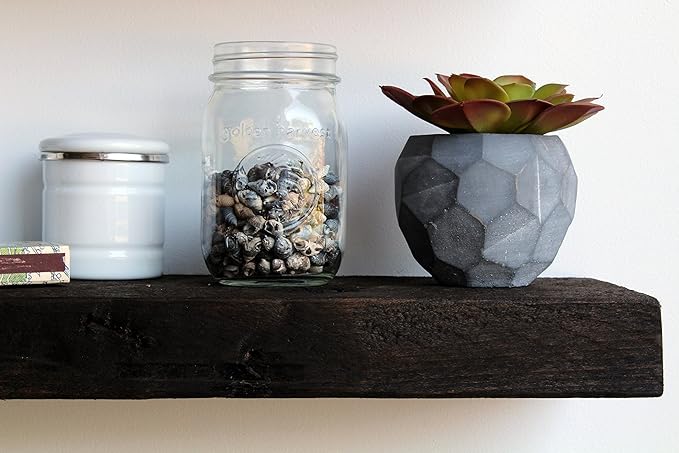 Urban Legacy Reclaimed Barnwood Planks | Floating Shelves for Wall w/Flush Mount Shelf Bracket Set Included | Set of 2 (Coffee Bean, 40"x7"x 2")