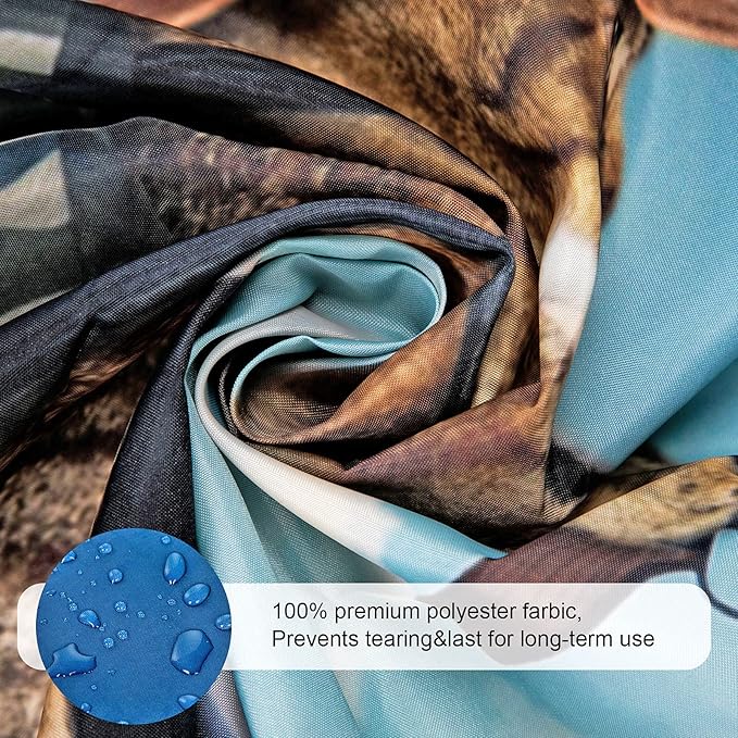 Domoku Cat Shower Curtain Cute Funny Western Shower Curtain Cowboy Cat Riding Horse in The Desert Bathroom Shower Curtains Polyester Fabric Waterproof with 12Hooks 72 * 72inch/180cm*180cm