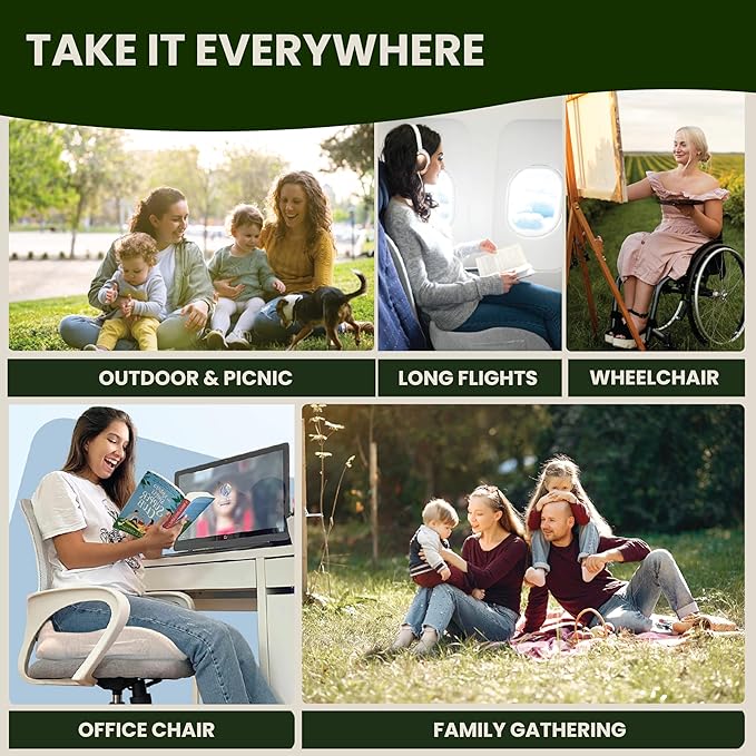 Pressure Relief Seat Cushion for Tailbone Pain - X Large Office Chair Cushion for Back Pain, Coccyx & Sciatica Pain Relief Pillow. Memory Foam Seat Cushions for Office Chairs. Extra Cover (Black)