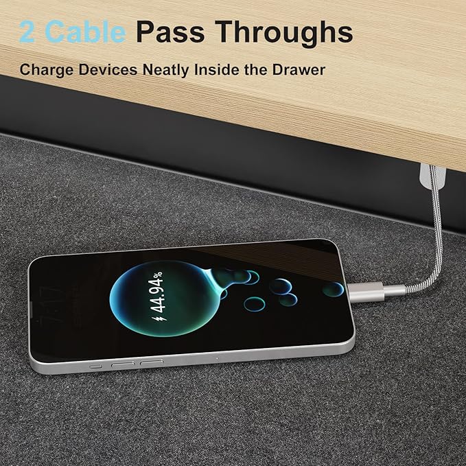 20.1 inch Under Desk Drawer, Pull-Out Storage Organizer with Full Extension Ball-Bearing Slides, Carbon Steel Undermount Drawer for Home Office Standing Desk, Black