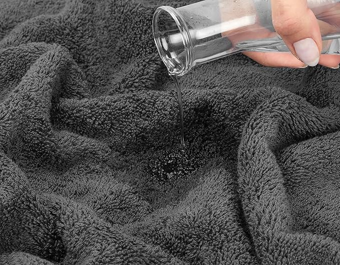 American Soft Linen Premium 3 Piece Towel Set, 1 Bath Towel 1 Hand Towel 1 Washcloth, 600 GSM 100% Cotton Turkish Towels for Bathroom, Dark Gray Towel Set