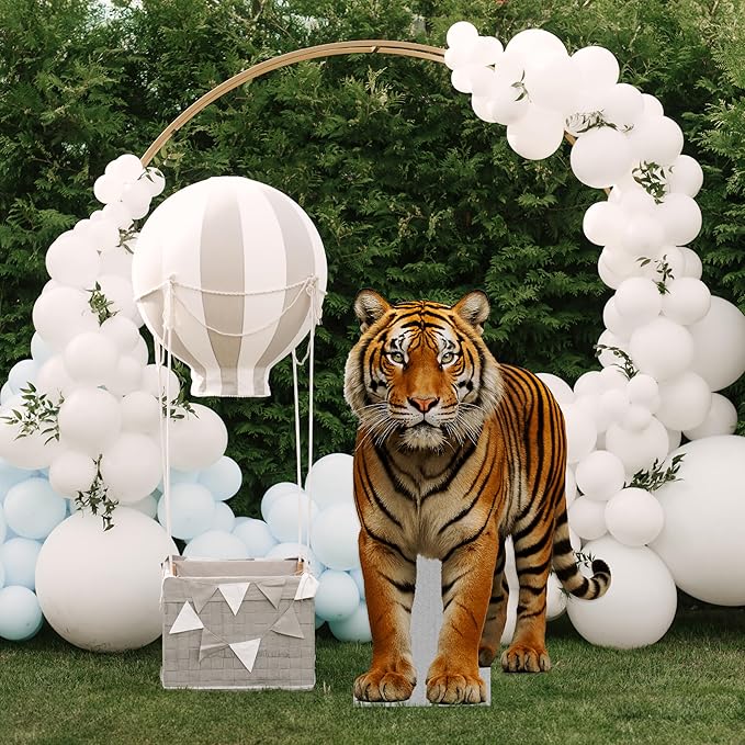 Tiger Life Size Standee - 4FT Freestanding Coroplast Cutouts | Safari Animal Standup Photo Booths, Jungle Party, Birthday & Halloween Decorations