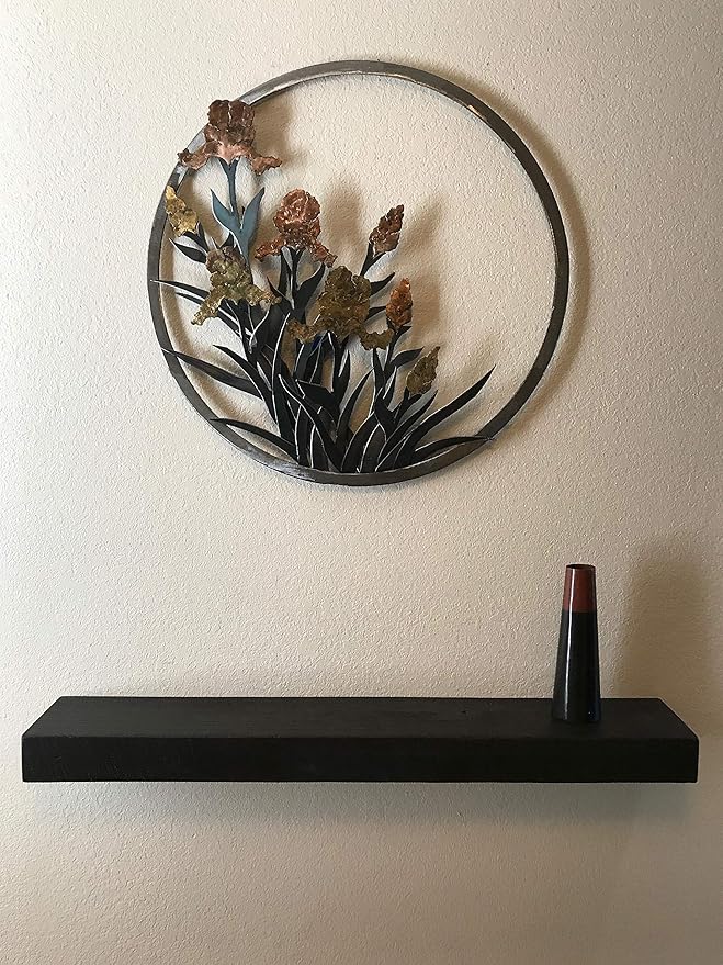 joelsantiques 24 Inch Wooden Floating Shelves for Wall - 24x6x2 in - Made of Natural Wood - Short Heavy Duty Rustic Wall Shelves for Bedroom - Perfect for Bathroom, Kitchen - Black