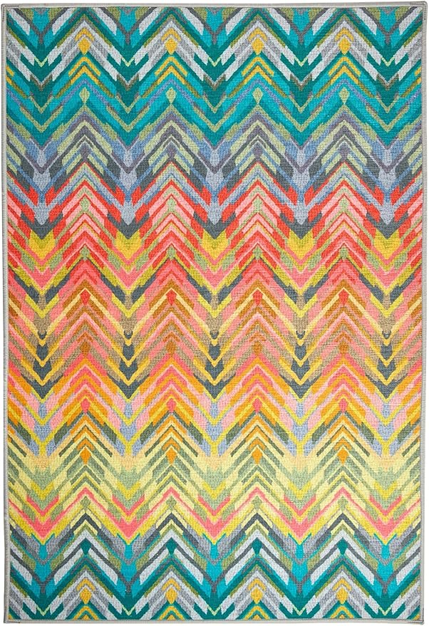 Dash & Albert Seneca Multi Machine Washable Rug, Runner-2.5 X 8 Feet, Multi Graphic Pattern