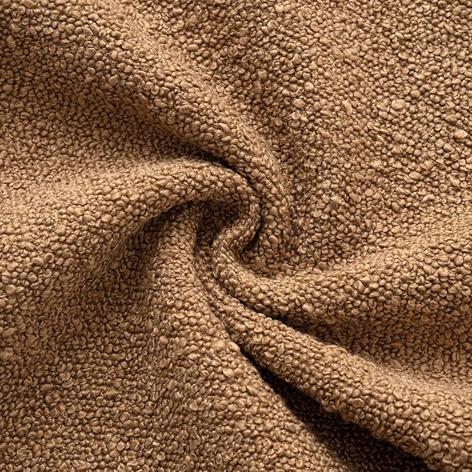 Woaboy Pack of 2 24x24 Inch Decorative Boucle Throw Pillow Covers Textured Square Pillowcaes Accent Euro Solid Cozy Soft Cushion Covers Home Decor for Sofa Couch Living Room Home Decor,Brown