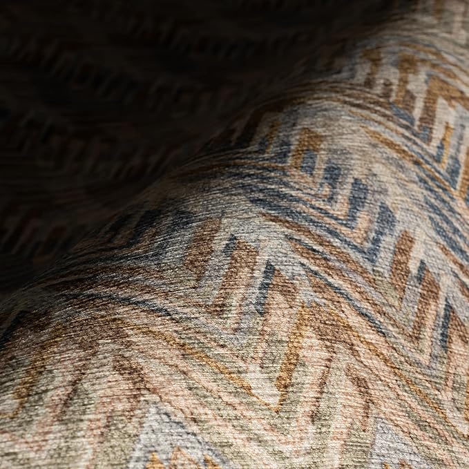 Dash & Albert Seneca Natural Machine Washable Rug, 3 X 5 Feet, Tan Geometric Pattern