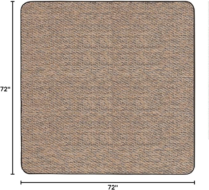 House, Home and More Skid-Resistant Carpet Indoor Area Rug Floor Mat - Black Ripple - 6 Ft X 6 Ft - Non Slip Rubber Backing, Stain Resistant, Dog Friendly, Living Room Bedroom Kitchen Entryway