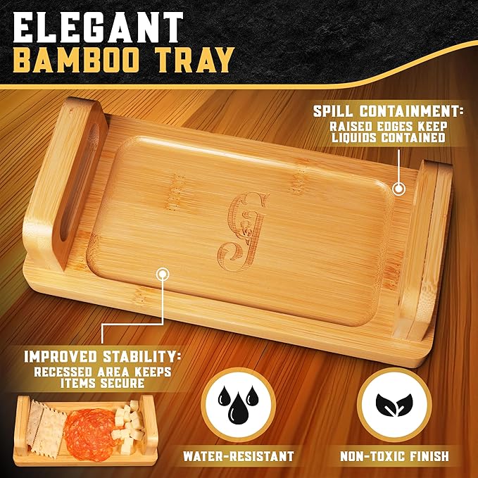 Old Fashioned Whiskey Smoker Box Kit with Dual View, Magnetic Clasp, Glass Smoker Top & Bamboo Tray for Bourbon Whiskey Cocktail Drinks & Smoke Infusion (Smoker Box, No Butane or Torch Incl.)