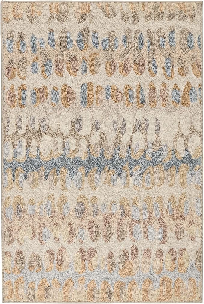 Dash and Albert Paint Chip Machine Washable Area Rug - 3' x 5' Natural - Geometric Accent Rug - Anti-Slip Backing, Lightweight, Machine Washable, High Traffic Areas Kitchen, Mudroom, Laundry Room