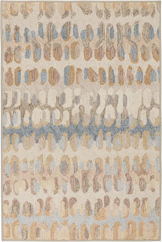 Dash and Albert Paint Chip Machine Washable Area Rug - 3' x 5' Natural - Geometric Accent Rug - Anti-Slip Backing, Lightweight, Machine Washable, High Traffic Areas Kitchen, Mudroom, Laundry Room