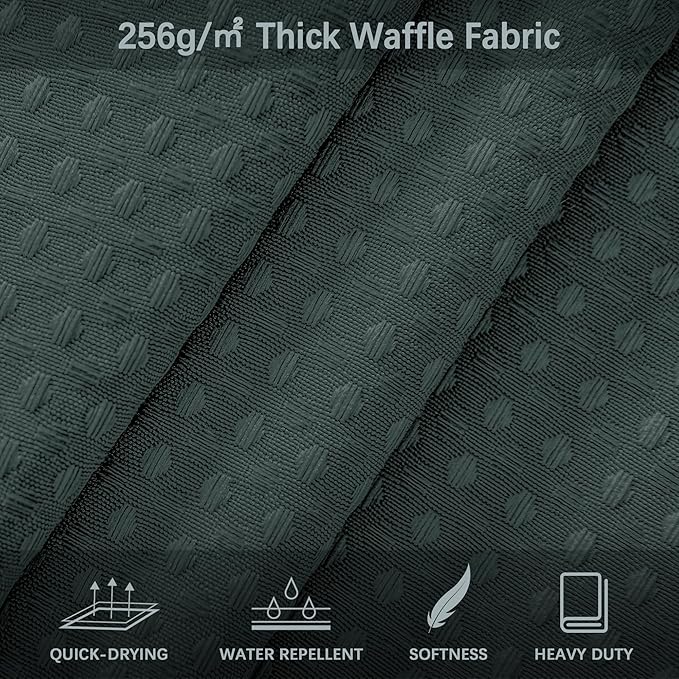 60 inch Stall Shower Curtain - Waffle Weave Heavy Duty Thick Fabric Shower Curtains for Bathroom, Weighted Hotel Spa Luxury Cloth Bath Curtain Set with 10 Hooks, 60x72, Stormy Weather