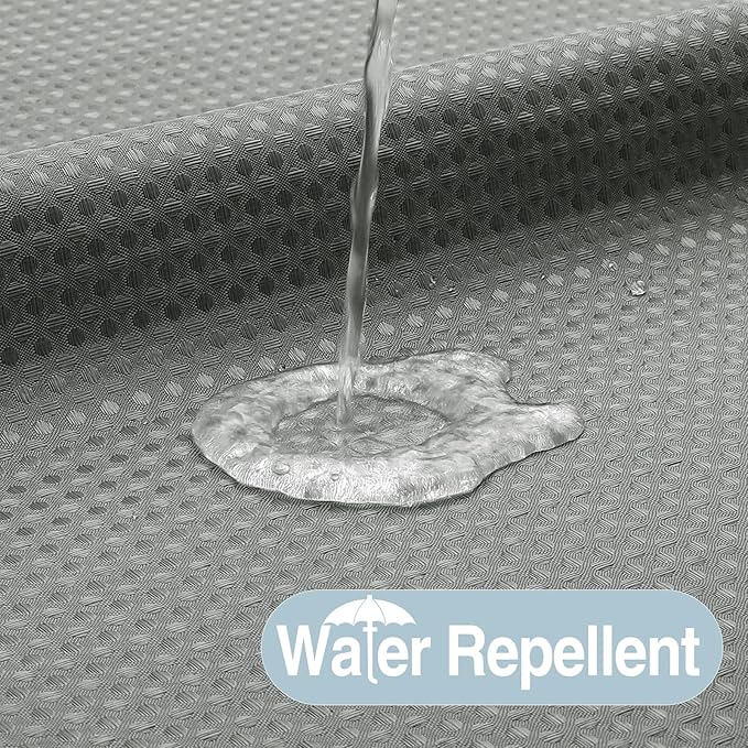 Colorful Star No Hook Shower Curtain with Snap in Fabric Liner, Waffle Weave Heavy Duty Thick Shower Curtains with Mesh Top Window, Hotel Style Waterproof Bathroom Curtain Set, 72 x 81 Inch, Grey