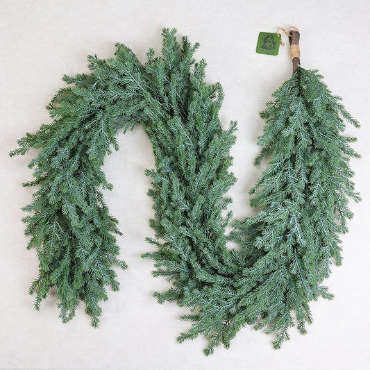 Norfolk Pine Garland – 6FT Artificial Christmas Garland, Greenery Garland for Winter Holiday Decorations, Indoor Outdoor Use on Mantel, Table, Wall or Door