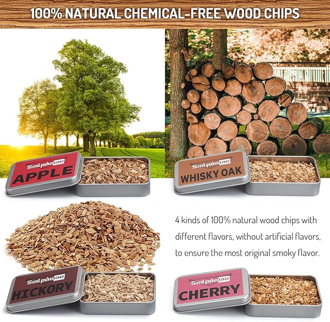 Cocktail Smoker Kit, Old Fashioned Smoker Kit for Bourbon Whiskey Drink, Smoker Infuser Kit with 4 Flavors Wood Chips, Birthday Father's Day Gifts for Husband, Men, Dad