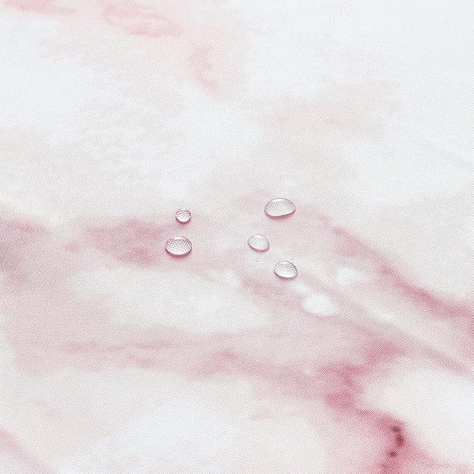 YOSTEV Marble Bathroom Shower Curtain,Pink and White Fabric Shower Curtain with Hooks,Unique 3D Printing,Decorative Bathroom Accessories,Water Proof,Reinforced Metal Grommets,Standard 72x72 Inches