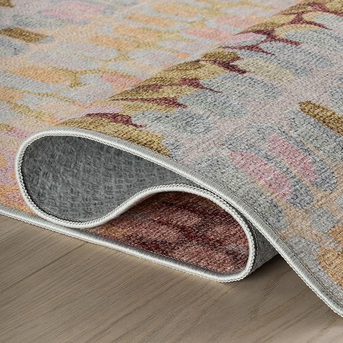 Dash & Albert Paint Chip Pastel Machine Washable Rug, 2 X 3 Feet, Multicolored Geometric Pattern