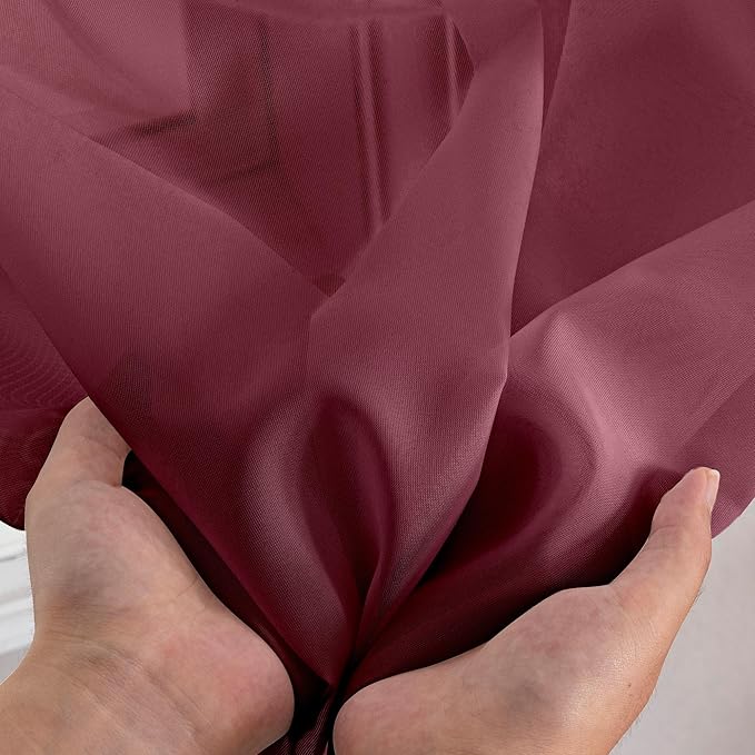 Aiyufeng Short Sheer Black Curtains for Living Room 45 inch Length 2 Panels Set, Semitransparent Balance Privacy & Light Vertical Farmhouse Sheer Drapes for Bedroom, W40 x L45