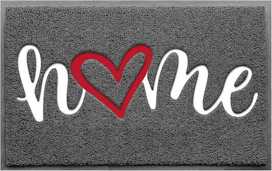 StepLively Door Mat Home Welcome Mats Outdoor and Indoor, Heavy-Duty Low-Profile Non-Slip Durable Front Welcome Mat Doormat for Home Entrance, Outside Entry, Yard, Floor, Patio (32''x20'', Grey)