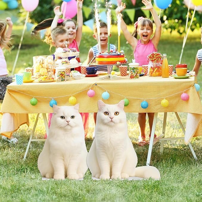 Cat - Snow Lynx Life Size Standee - 2FT Freestanding Coroplast Cutouts | Pets Animal Standup Photo Booths, Birthday & Halloween Decorations