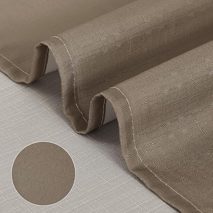 Grayish Brown Ombre Curtains for Bathroom Luxury Hotel Spa, Machine Washable, Decorative Gray Linen Textured Shower Curtain, 72x72