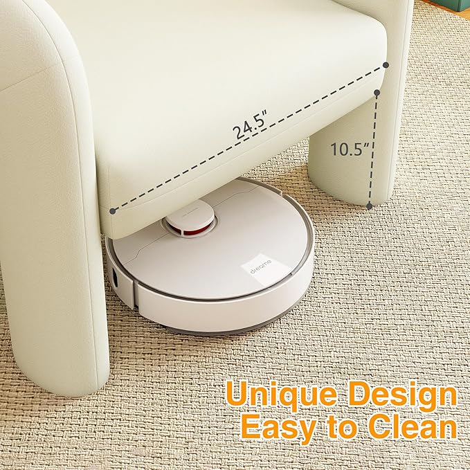 LSSPAID Accent Chairs, Modern Line Fabric Upholstered Armchairs, Comfy Leisure Reading Chair Fluffy Single Sofa Chair for Living Room, Bedrooms, Office (White, 2PCS)