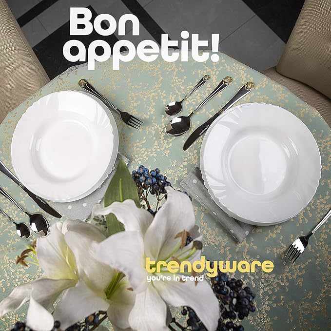 Silverware Set Limited Edition – 30 Piece Family Dinnerware Set – Flatware Set for 6 – Silver Tableware Set w/Gold Accents – Spoons, Knives, Teaspoons, Forks, Salad Forks