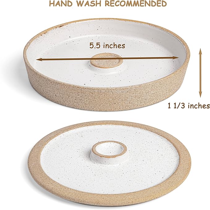 Ceramic Margarita Salt Rimmer with Lid - Cinco de Mayo Margarita Glass Rimmer - Home Bar Accessories for Tajin and Sugar - Rimmers for Drinks - Bartender Kit Tools - Professional Bar Decor