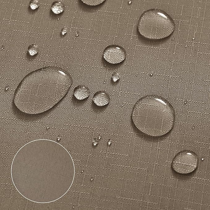 Grayish Brown Ombre Curtains for Bathroom Luxury Hotel Spa, Machine Washable, Decorative Gray Linen Textured Shower Curtain, 72x72