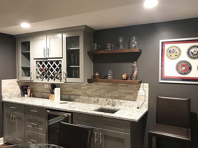 joelsantiques - 30 Inch Wooden Floating Shelves for Wall - 30x6x2 in - Made of Natural Wood - Long Heavy Duty Rustic Wall Shelves for Bedroom - Perfect for Living Room, Kitchen - Medium Brown