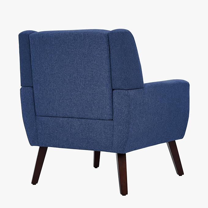 UIXE Accent Chair, Fabric Upholstered Armchair for Living Room, Comfy Arm Chair Single Sofa Bedroom Side Reading Seat - Flax Blue