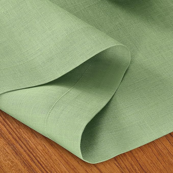 D'Moksha Homes Linen Sage Green Table Runner 108 Inches Long - 100% Pure Linen Dining Table Runner 14 x 108 Inch for Fall, Autumn and Halloween - Machine Washable