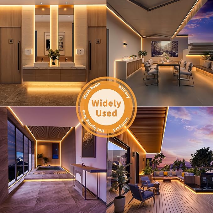 PAUTIX COB LED Strip Light IP65 Waterproof 32.8ft/10m 5040LEDs Warm White 2700K,High Lumen Flexible CRI93+ LED Tape 24V Super Bright,for Home&Office Lighting Project(Adapter&Dimmer Sold Separately)